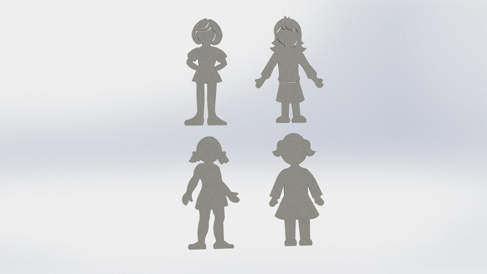 Children figurines for coloring 3D print model_2