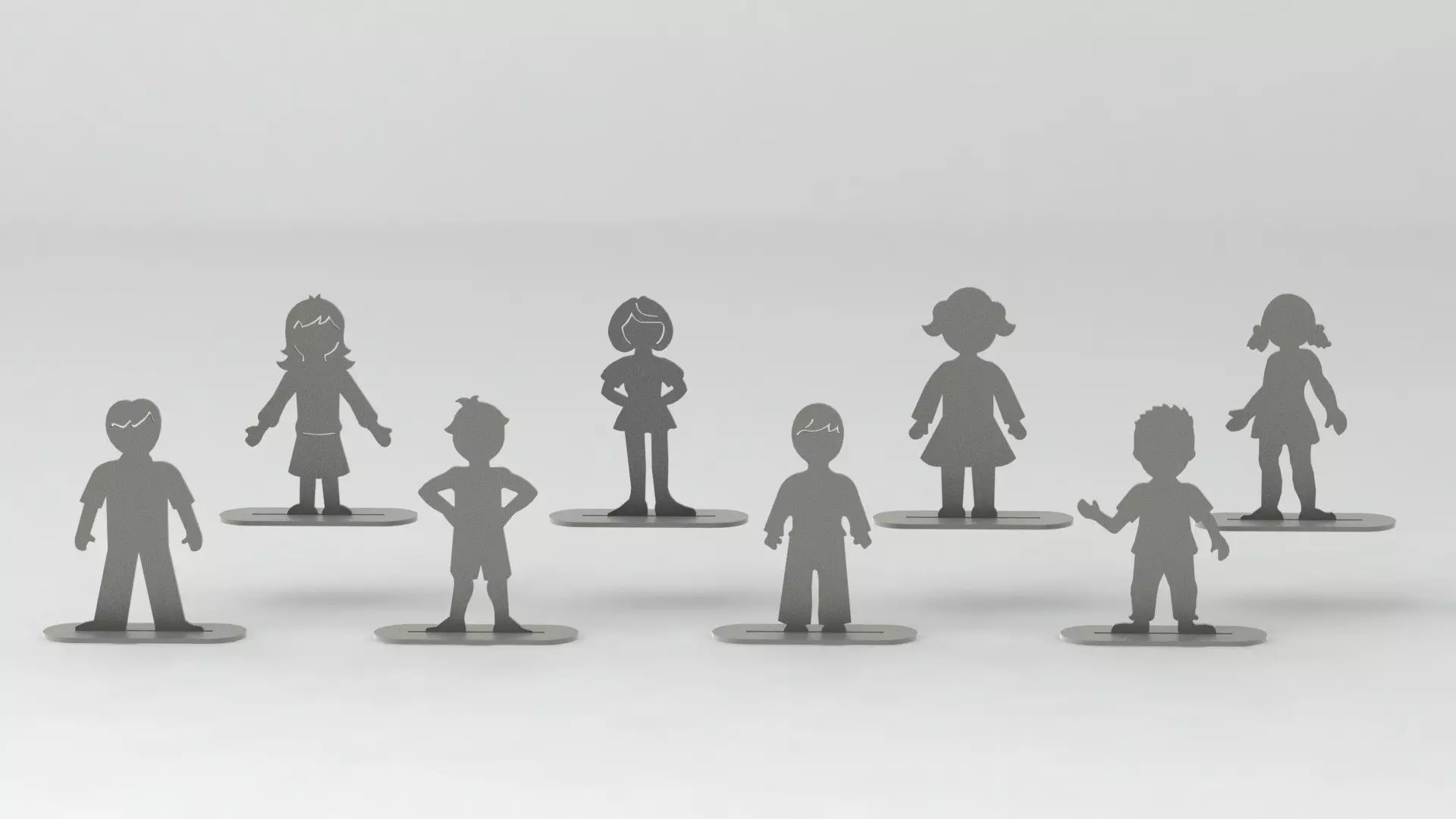 Children figurines for coloring 3D print model_0