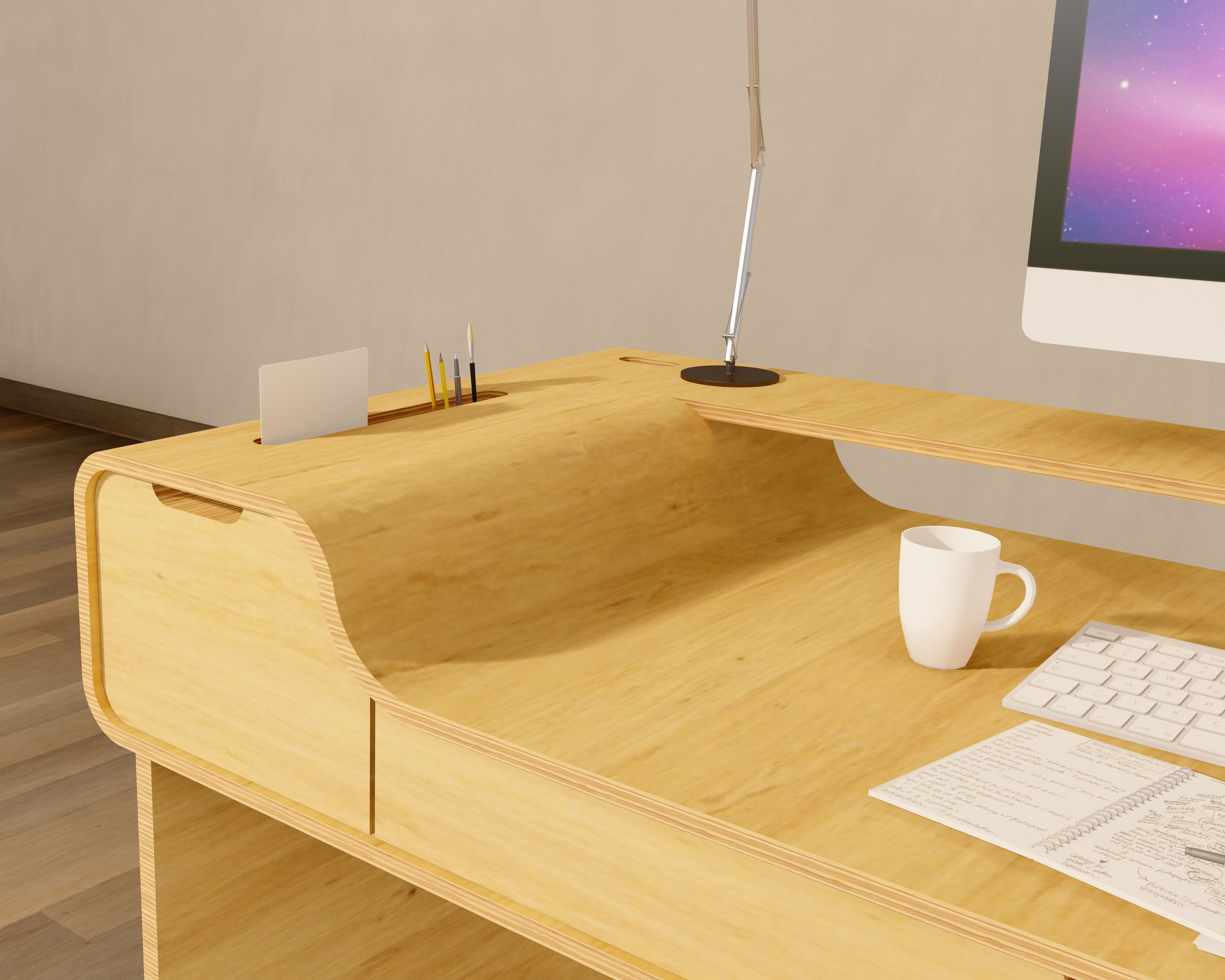 OFFICE TABLE Low-poly 3D model_1
