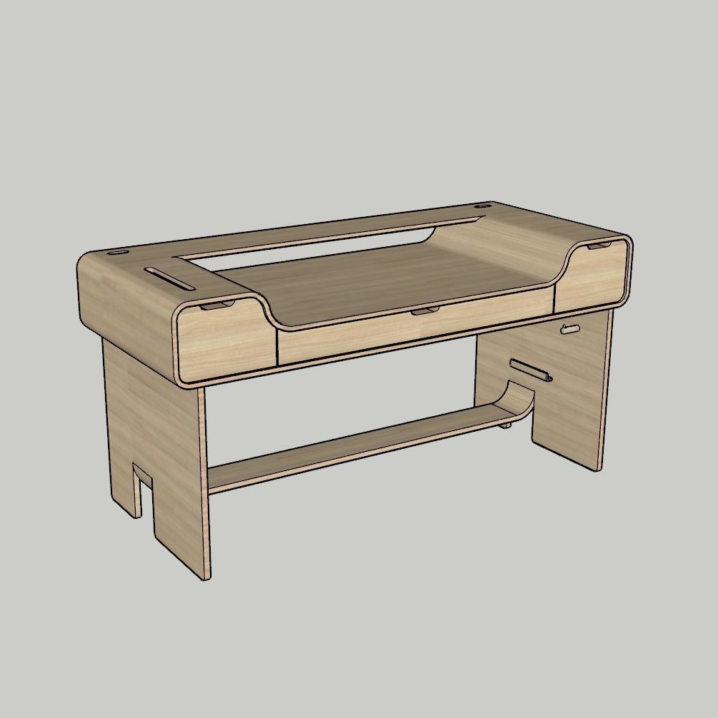 OFFICE TABLE Low-poly 3D model_4