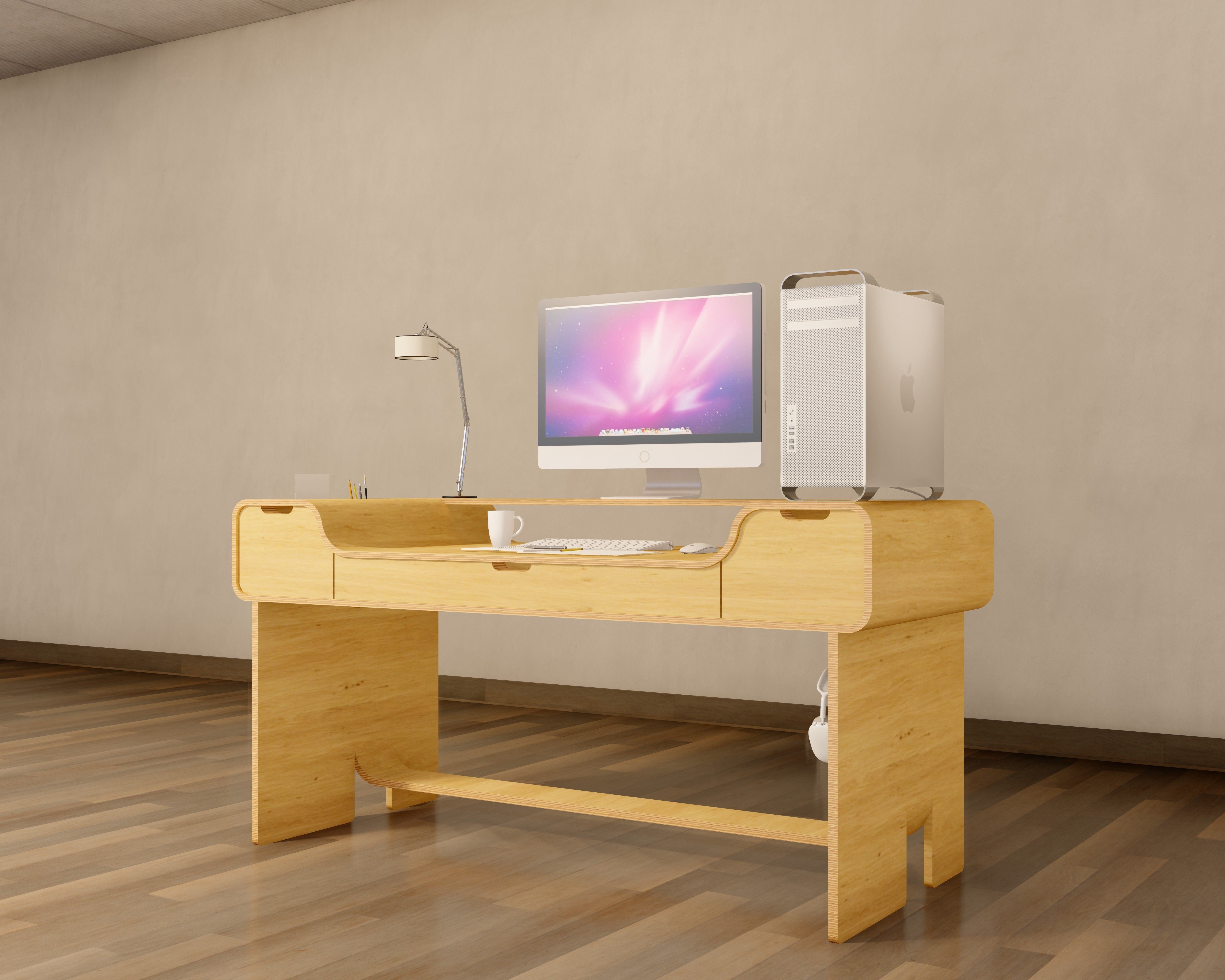 OFFICE TABLE Low-poly 3D model_2
