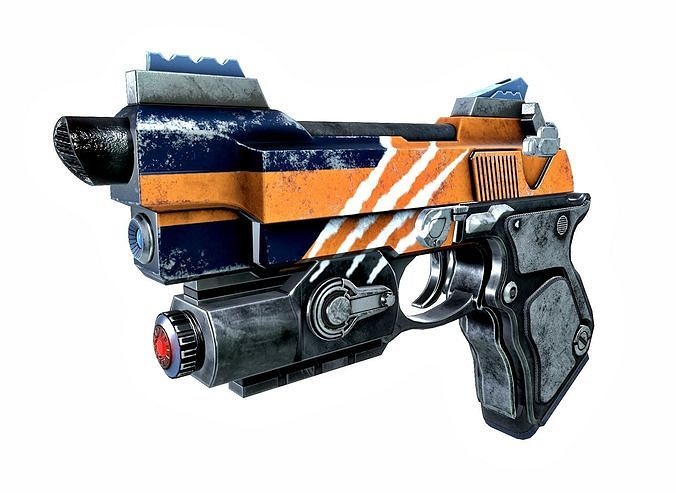 Stylized Gun Low-poly 3D model
