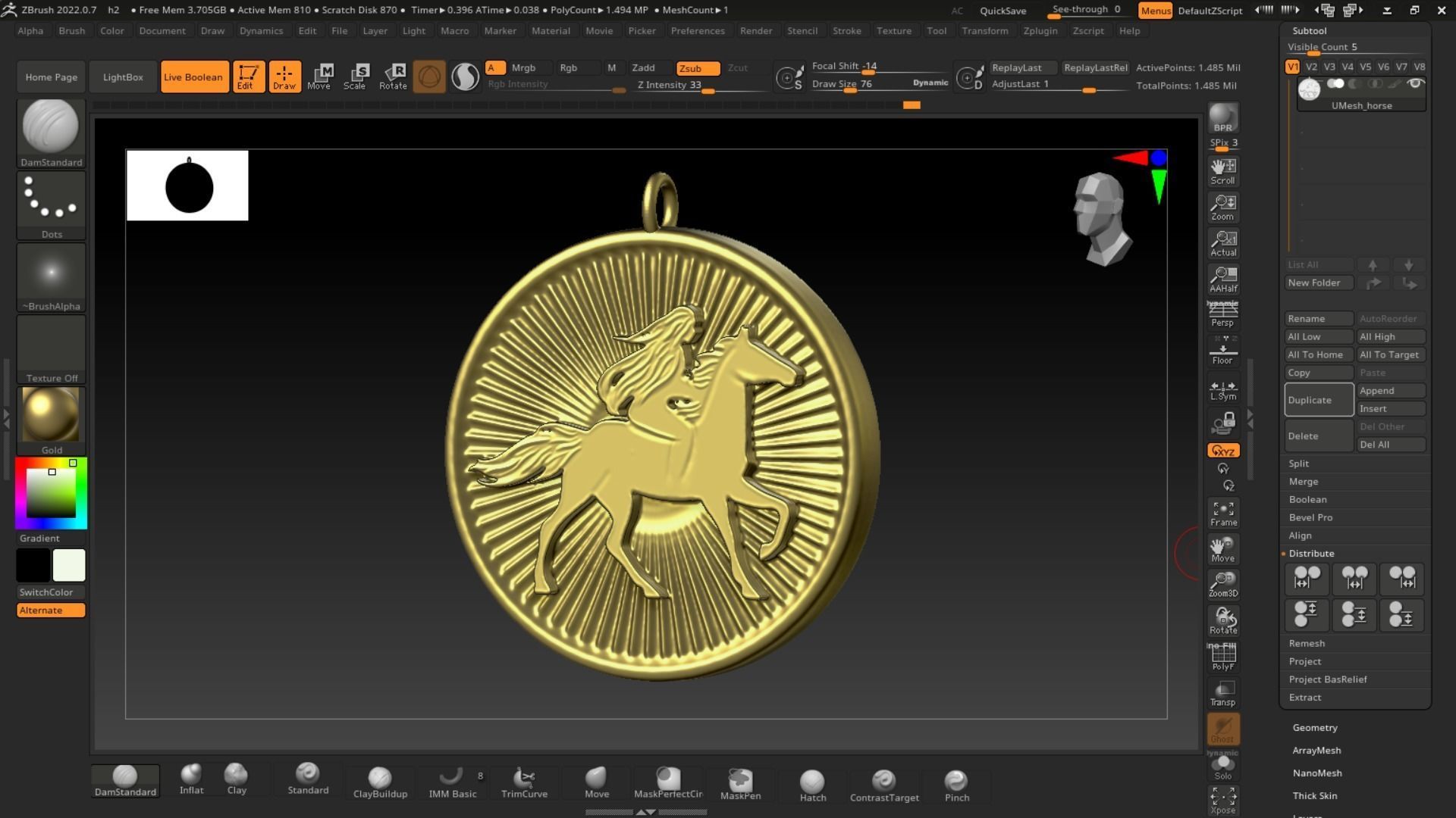 horse and girl jockey jewelry pendant 3D printable file 3D print model_2