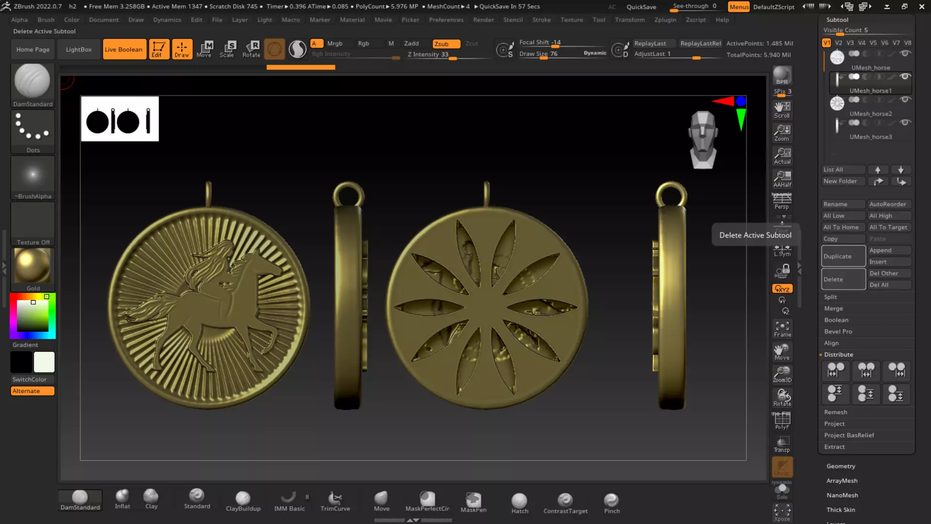 horse and girl jockey jewelry pendant 3D printable file 3D print model_0
