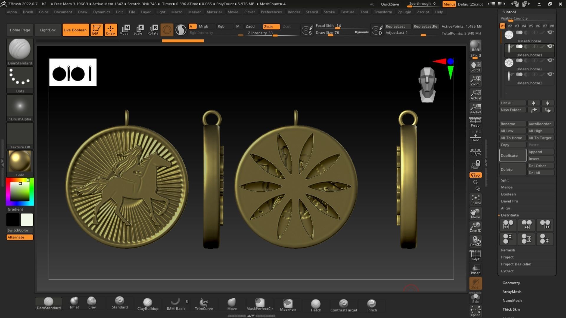 horse and girl jockey jewelry pendant 3D printable file 3D print model_1