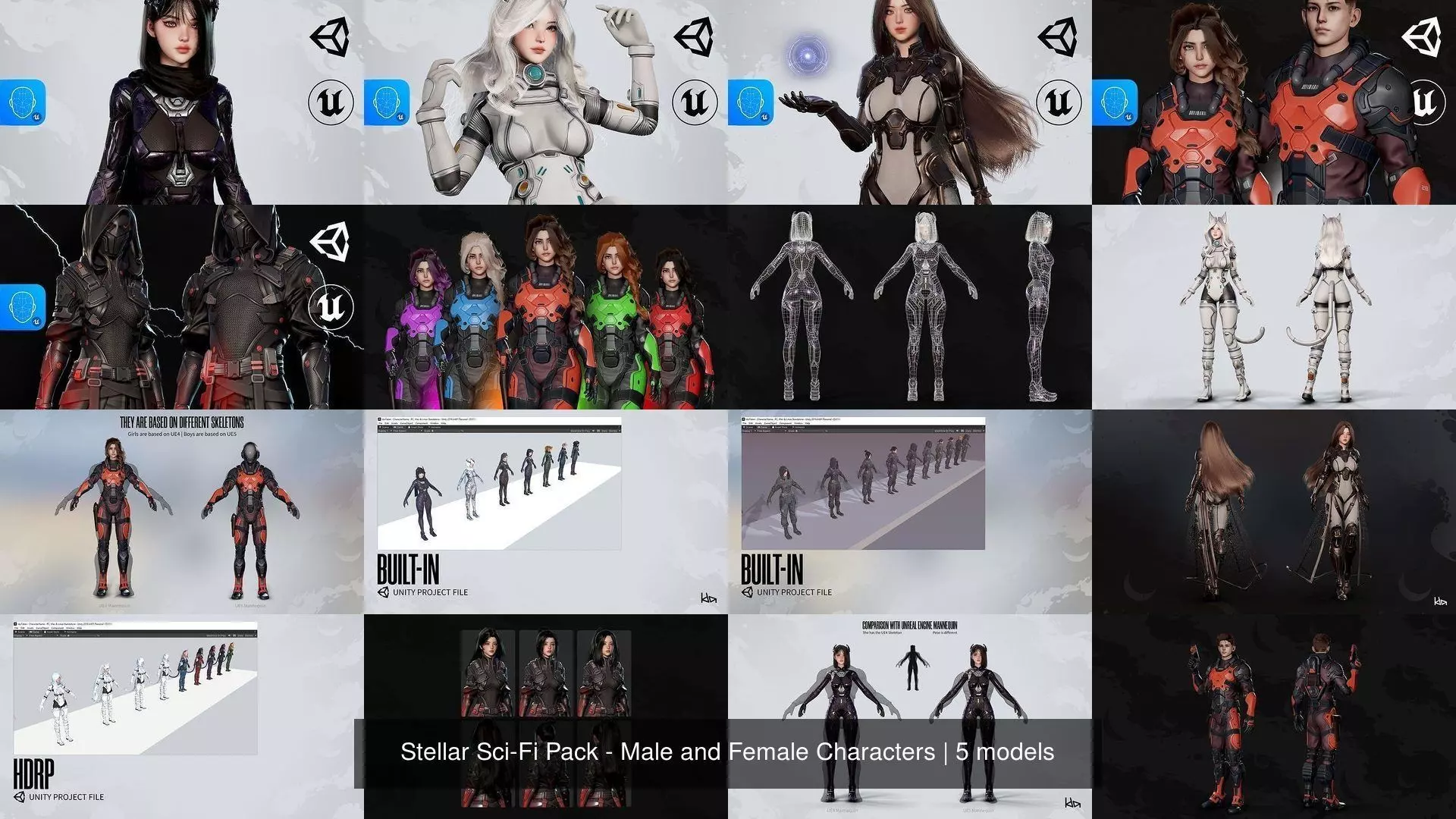 Stellar Sci-Fi Pack - Male and Female Characters 3D Model Collection_6