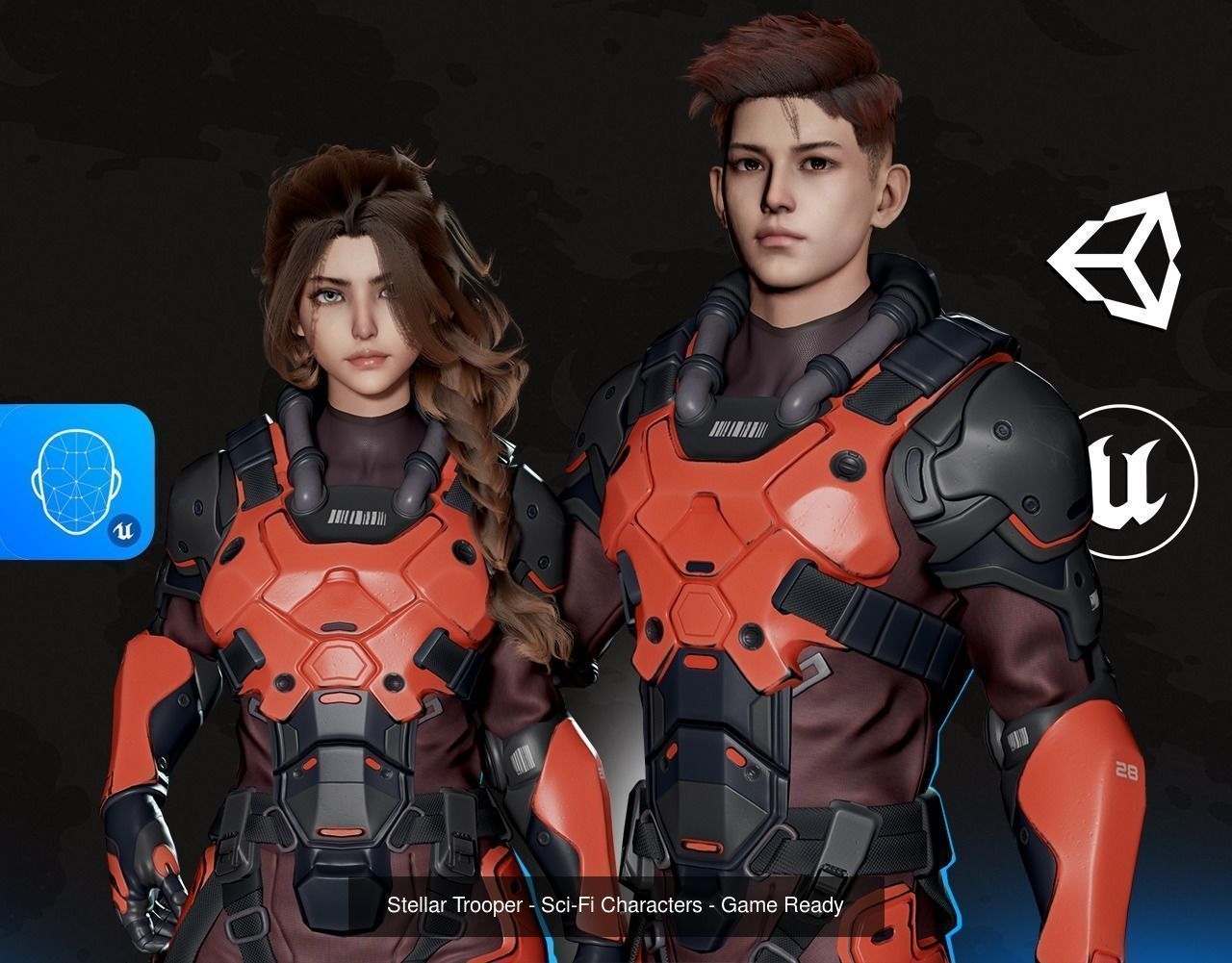 Stellar Sci-Fi Pack - Male and Female Characters 3D Model Collection_10