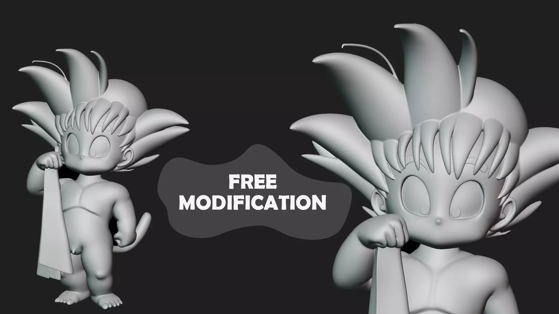 Easy Print Baby Goku 3D Model 3D print model