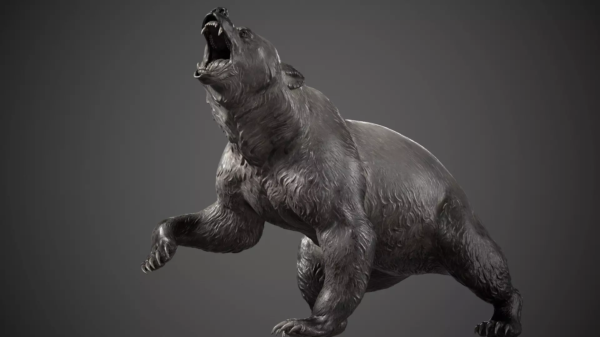 Attacking Bear - 3D Sculpting - High Poly 3D print model