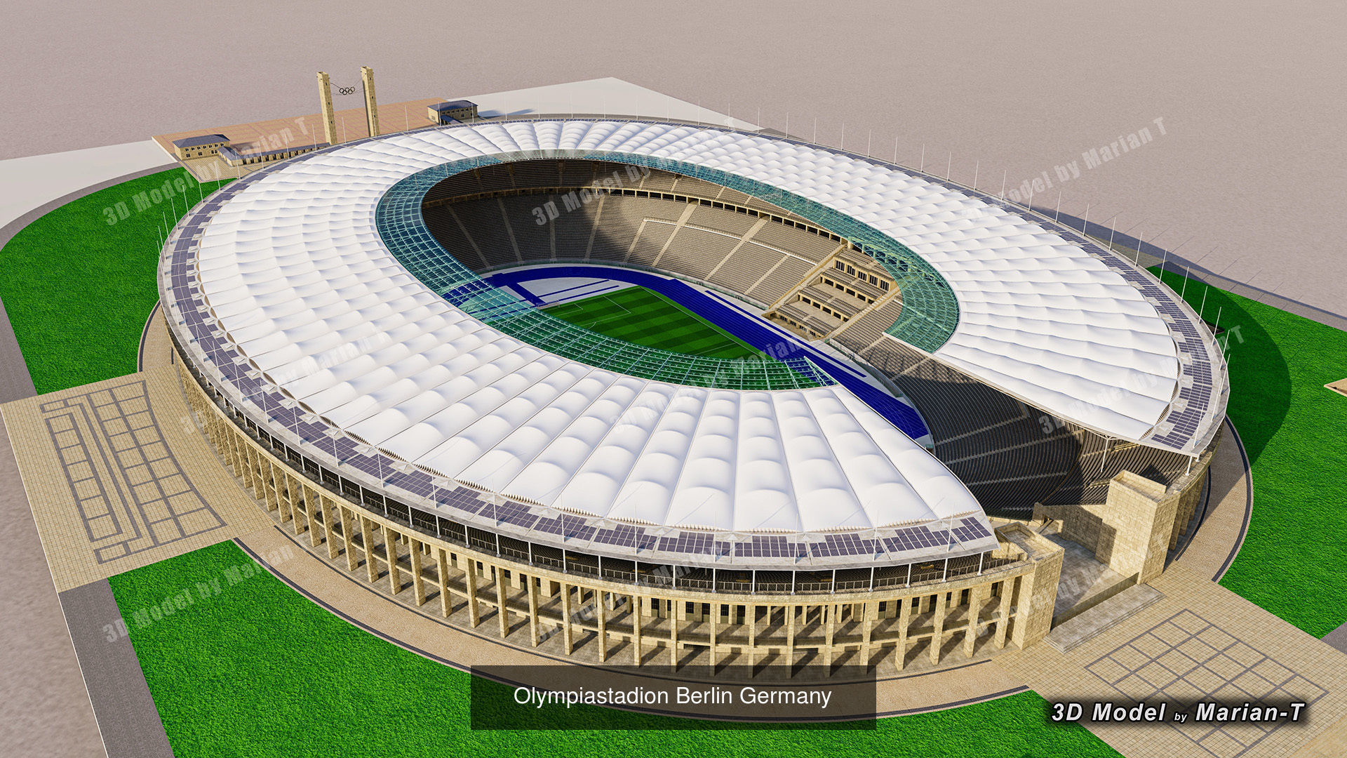 Germany Football Stadiums Pack 3D Model Collection_5