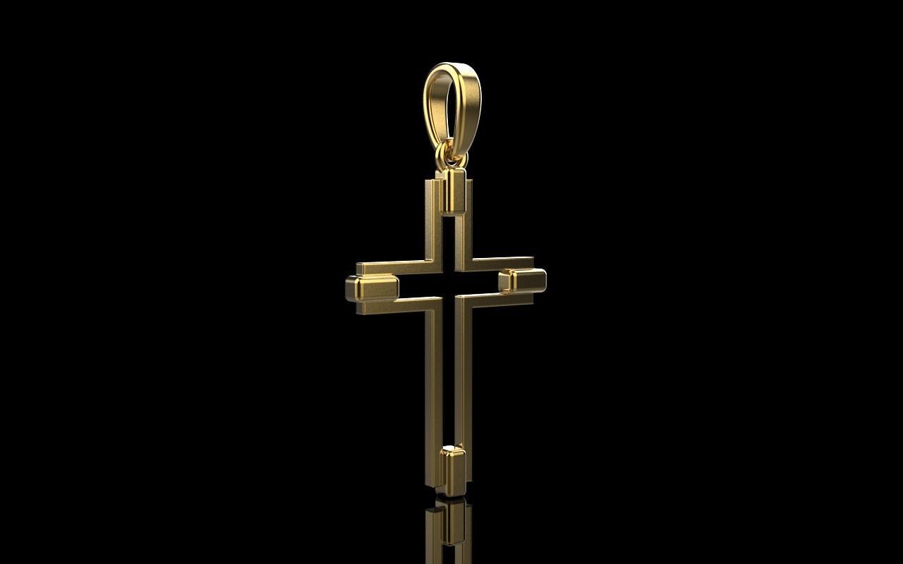 simple cross model 556 3D print model_23