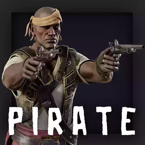 Pirate 6 Low-poly 3D model