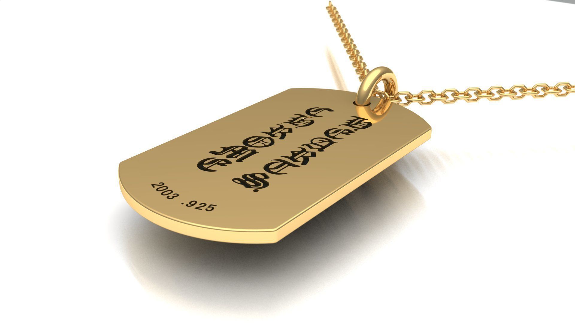 Chrome hearts large dagger Pendant 3D model_4