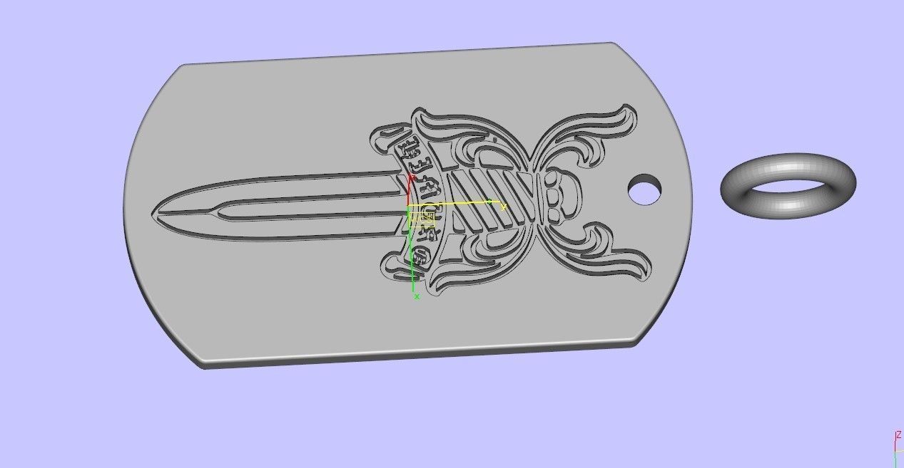 Chrome hearts large dagger Pendant 3D model_8