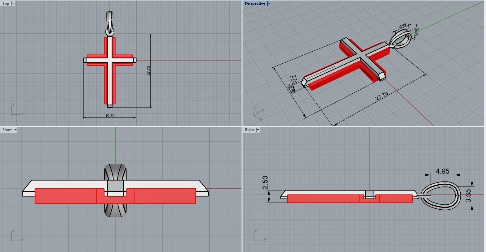 nice cross model 554 3D print model_3