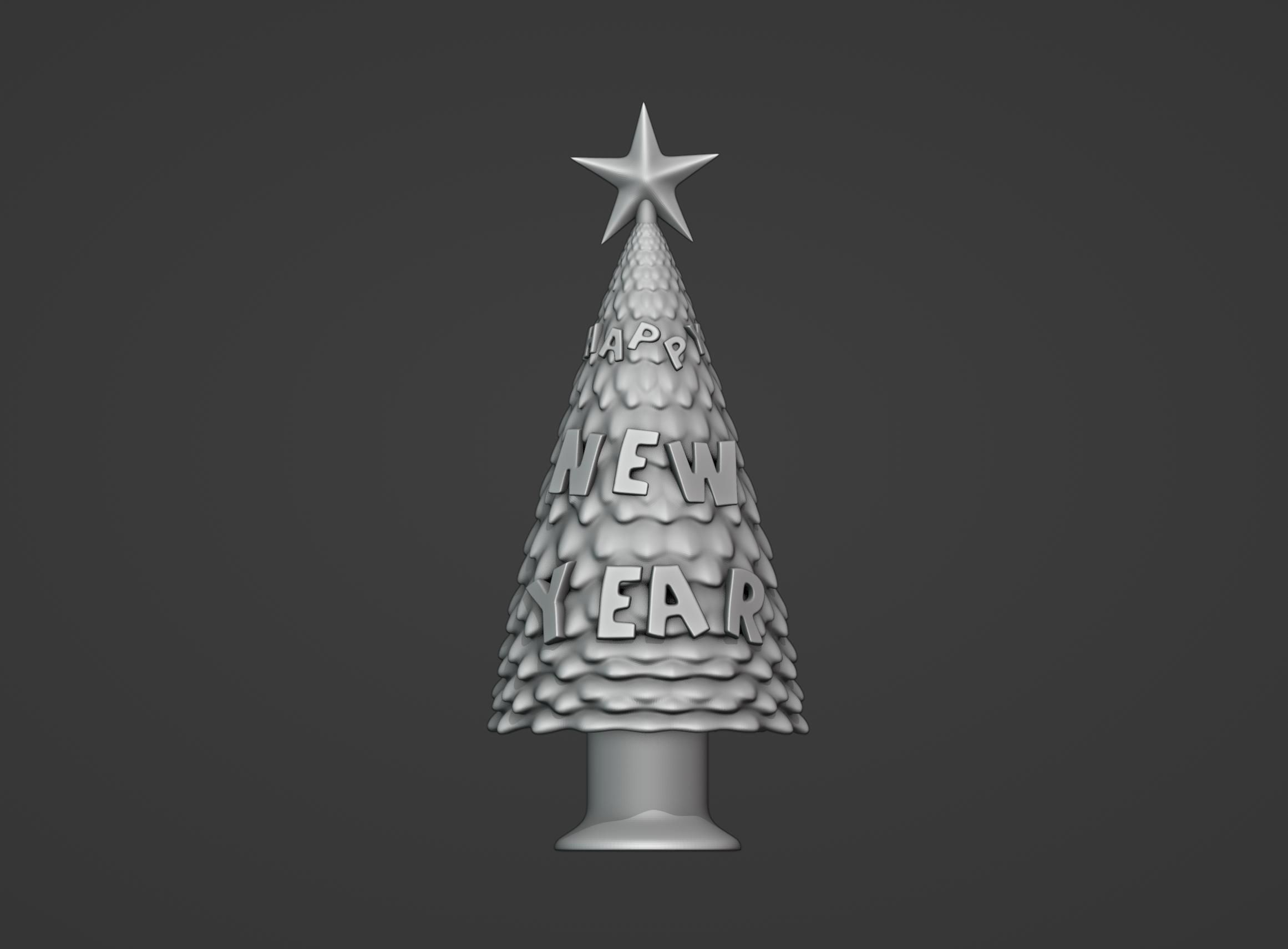 Happy New Year Tree 3D print model_3