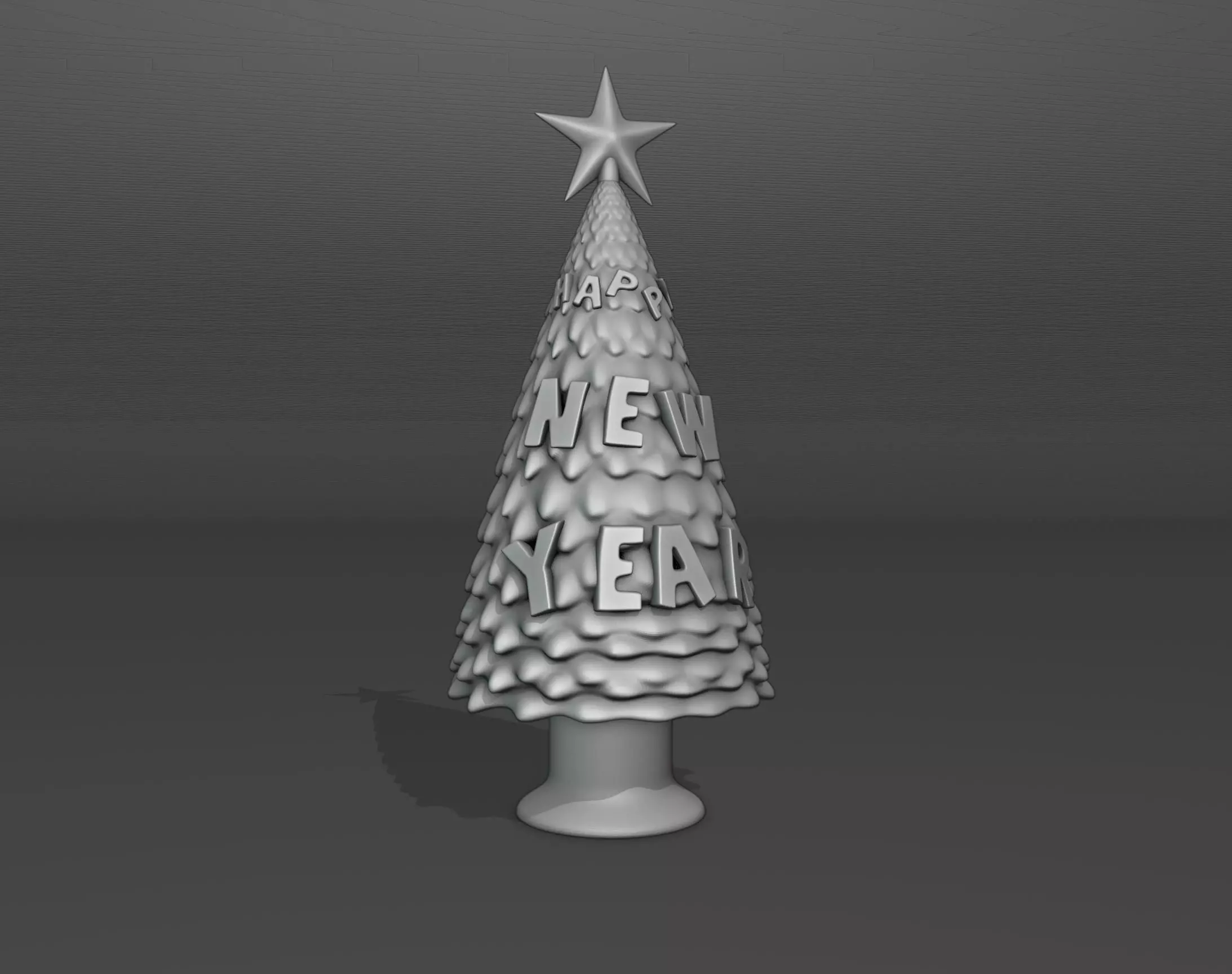 Happy New Year Tree 3D print model_0