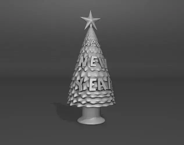 Happy New Year Tree 3D print model