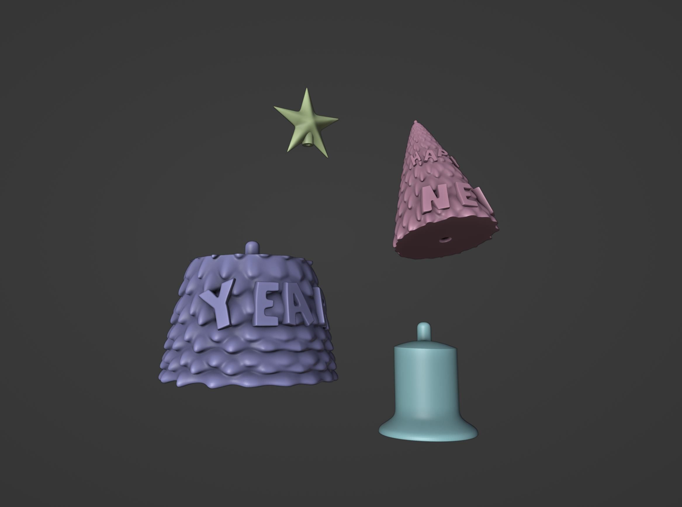 Happy New Year Tree 3D print model_2