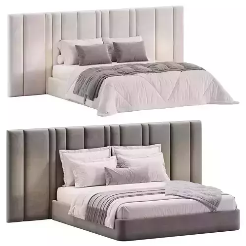  Desire bed with wide headboard Low-poly 3D model