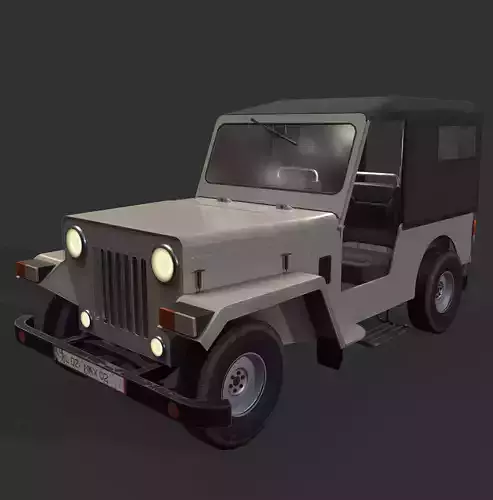 3D model Major jeep Low resolution game model