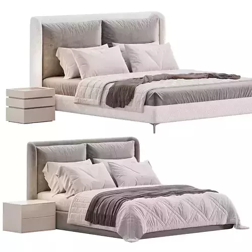 Panel Modern Bed with Headboard Included