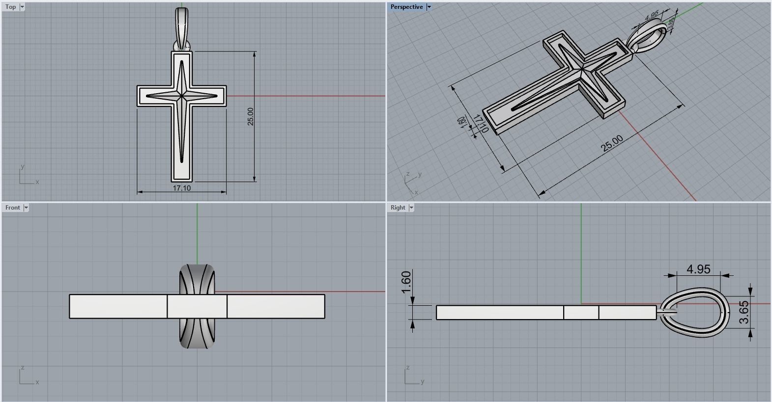 Cross model 553 3D print model_4