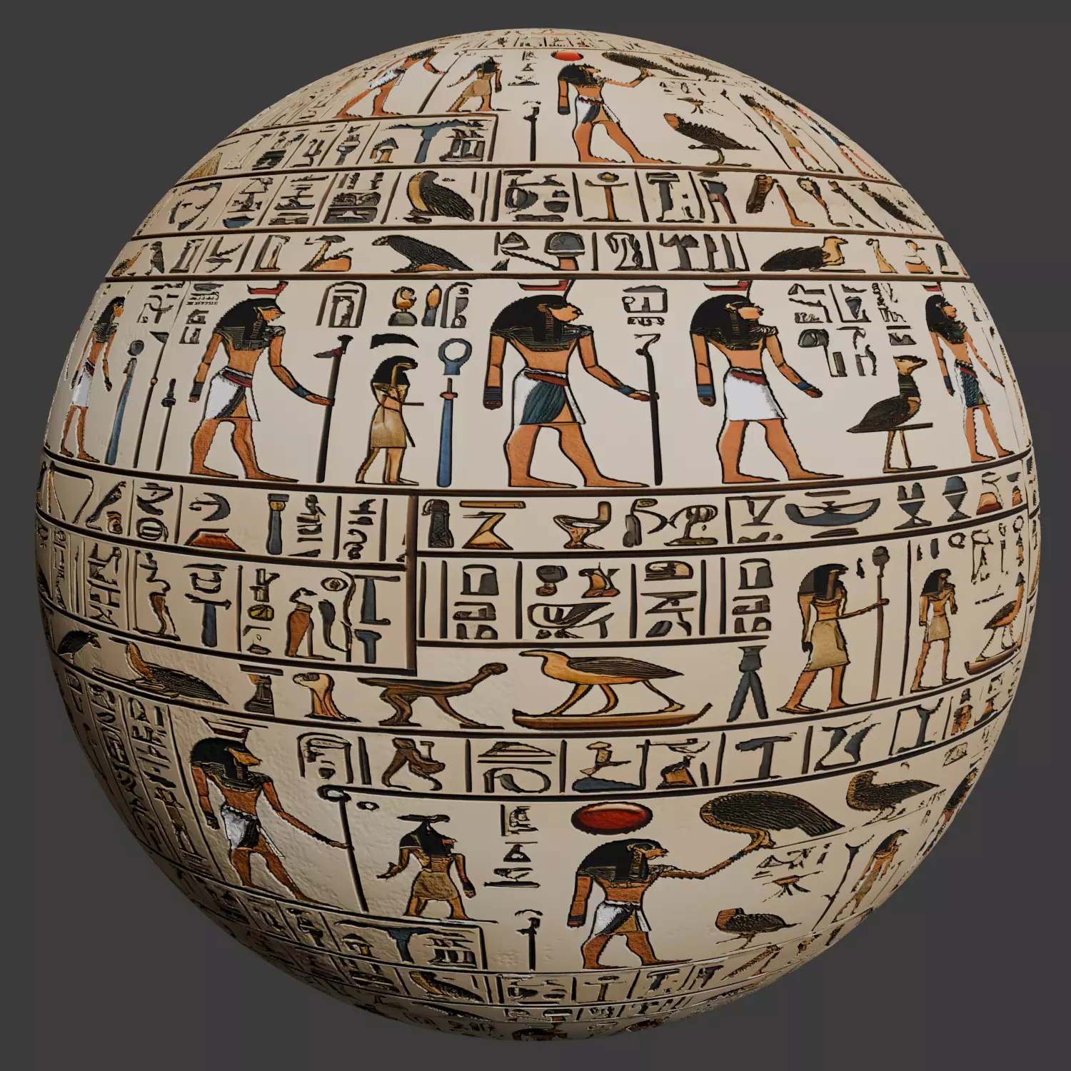 Ancient Egypt Hieroglyphs - VOL 1 - 6 Seamless PBR Texture