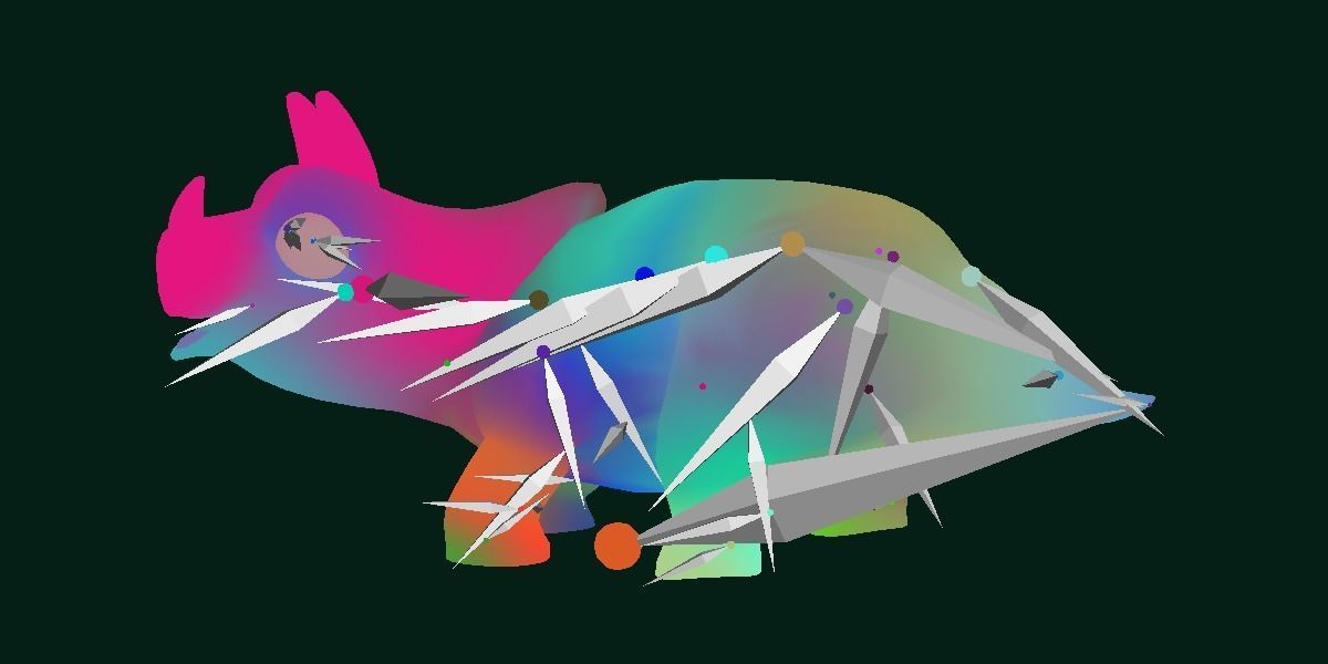 Triceratops Baby Reptile Dinosaur Low-poly 3D model_14