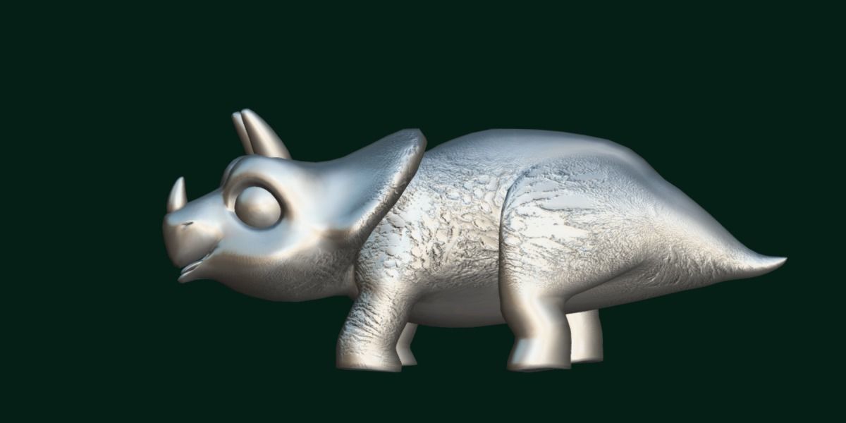 Triceratops Baby Reptile Dinosaur Low-poly 3D model_20