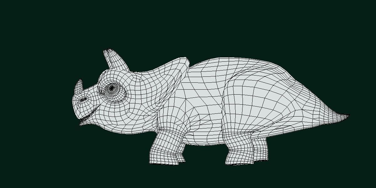 Triceratops Baby Reptile Dinosaur Low-poly 3D model_9