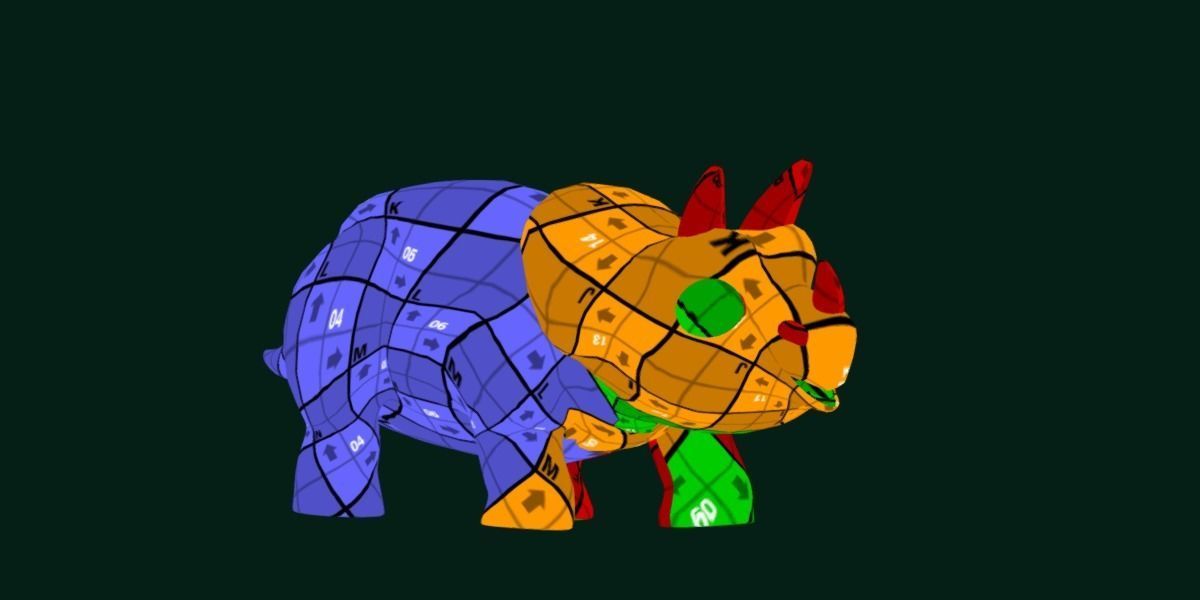 Triceratops Baby Reptile Dinosaur Low-poly 3D model_11