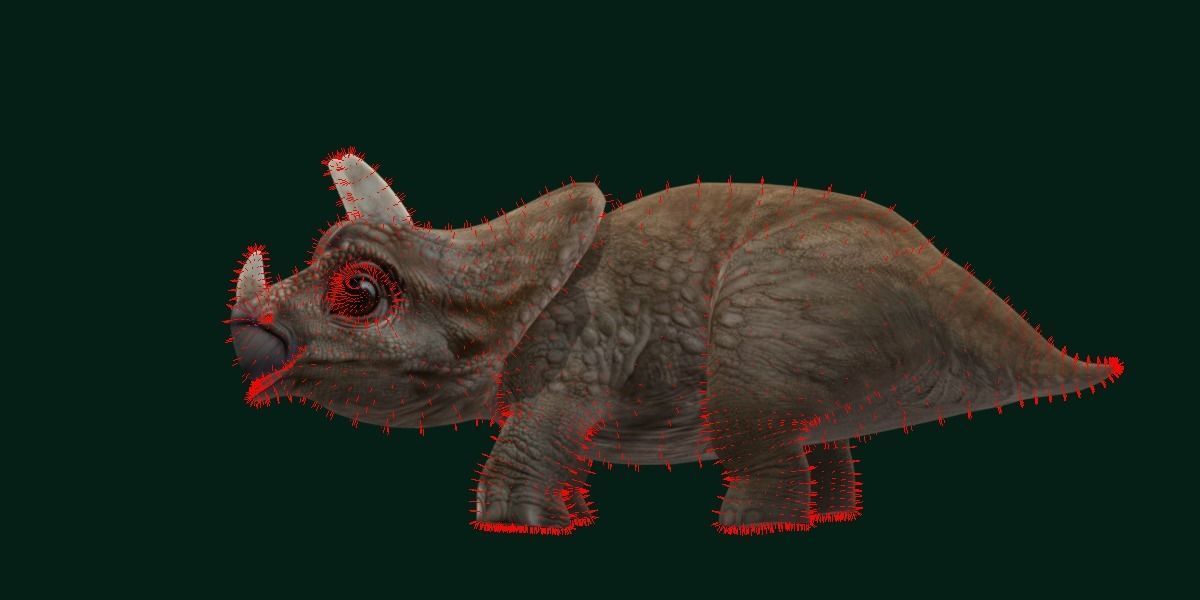 Triceratops Baby Reptile Dinosaur Low-poly 3D model_10