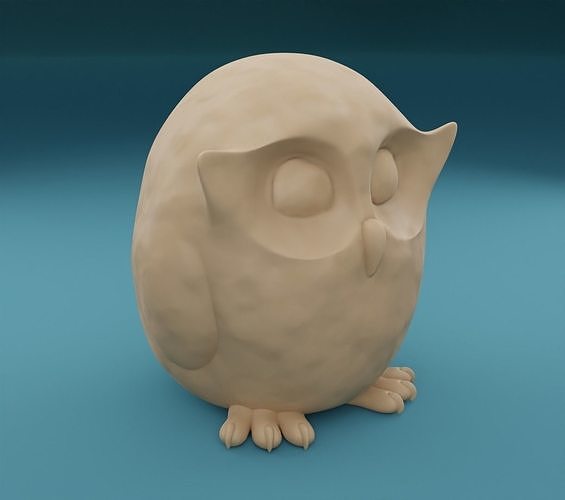 owl figurine 3D model for 3D print sculpting 3D print model