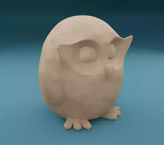 owl figurine 3D model for 3D print sculpting