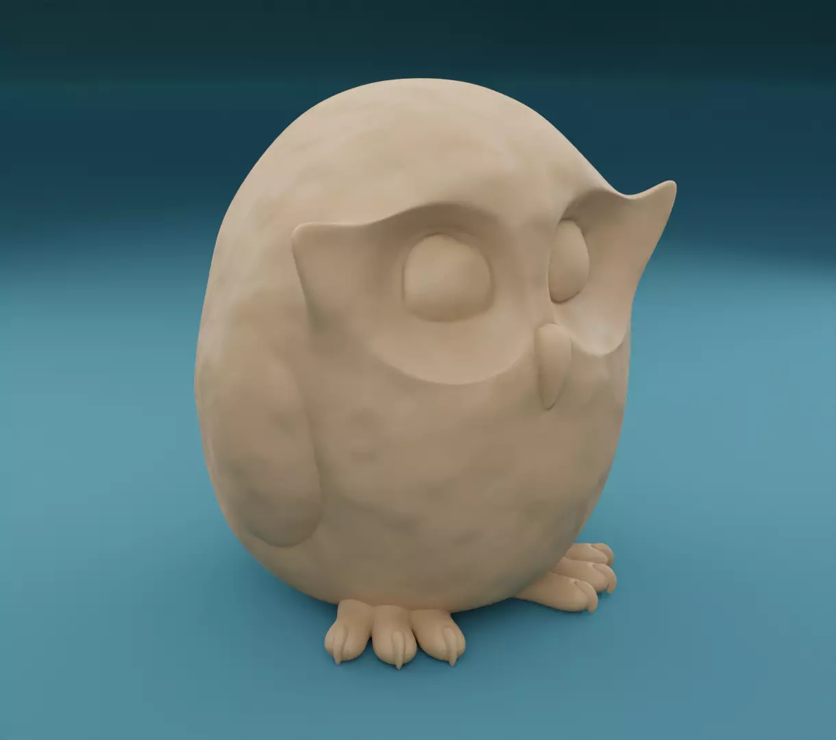 owl figurine 3D model for 3D print sculpting 3D print model