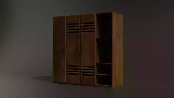 Three-door wooden cabinet