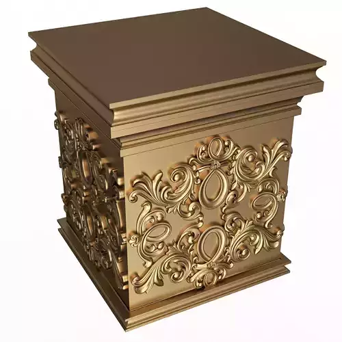 Carved Capital 1303 Low-poly 3D model