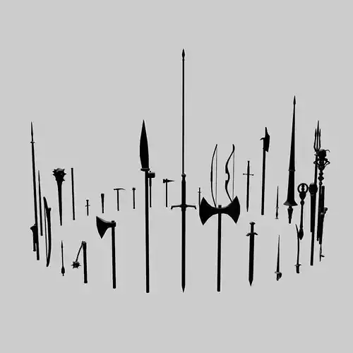 42 Weapons for DnD 3D print model