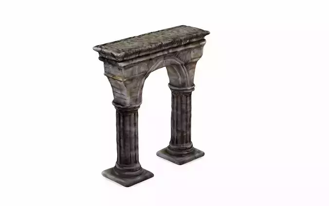 Marbled Elegance A Classic Stone Archway 3D Model