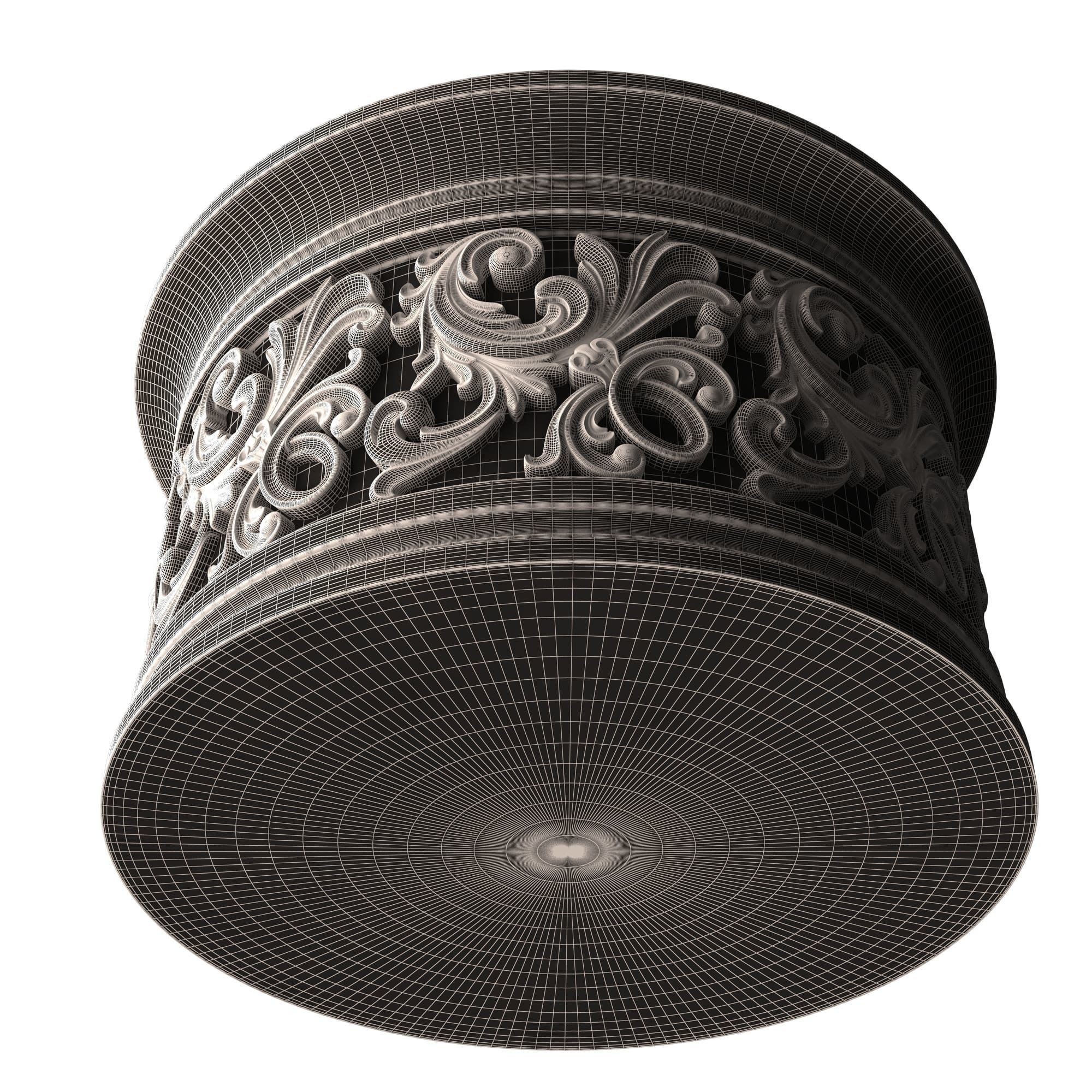 Carved Capital 1305 Low-poly 3D model_9