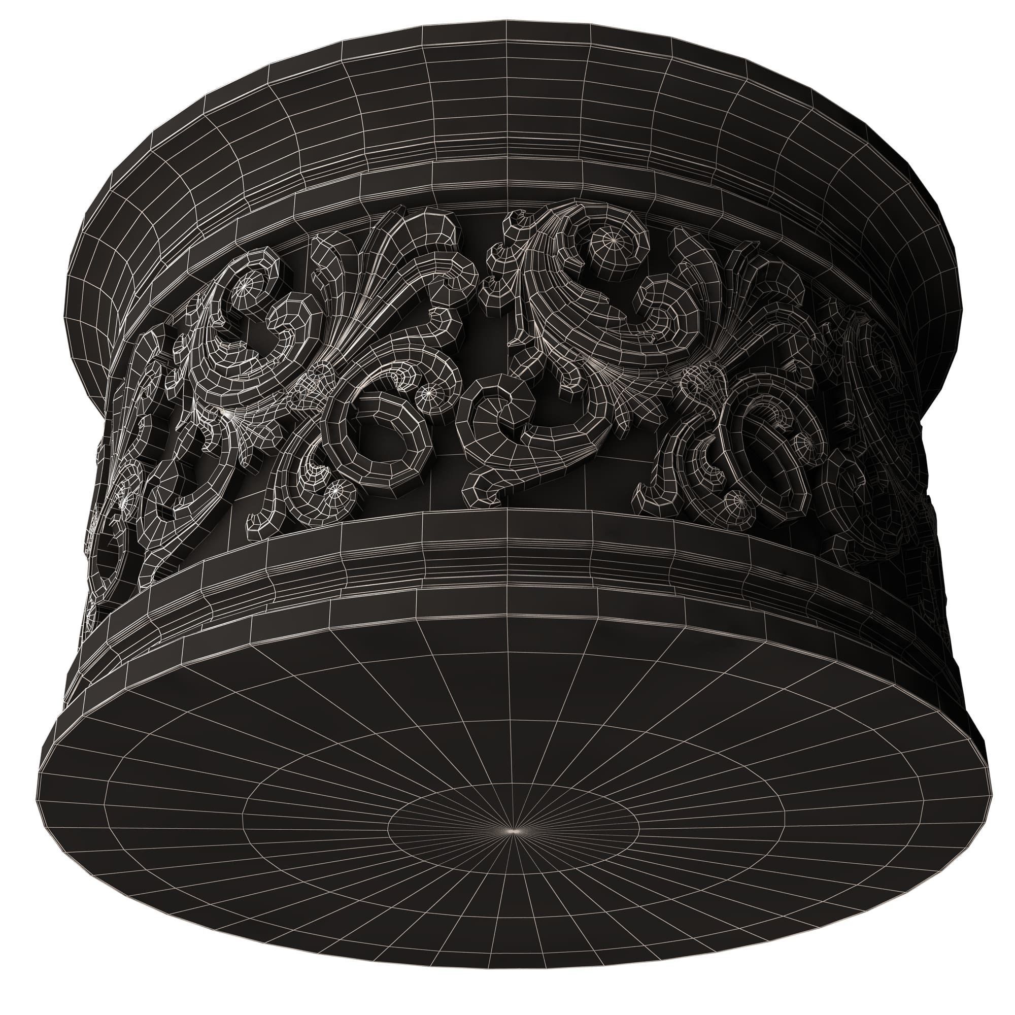 Carved Capital 1305 Low-poly 3D model_13