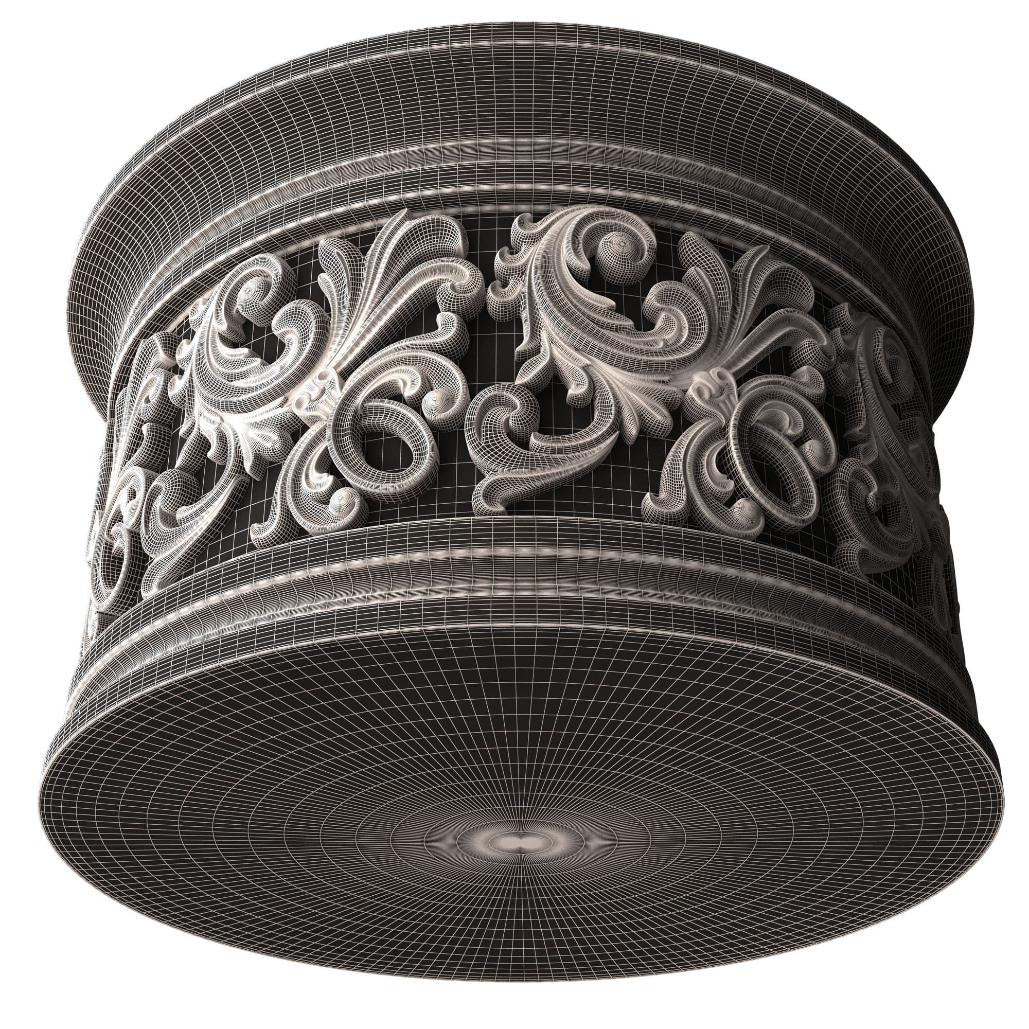 Carved Capital 1305 Low-poly 3D model_7