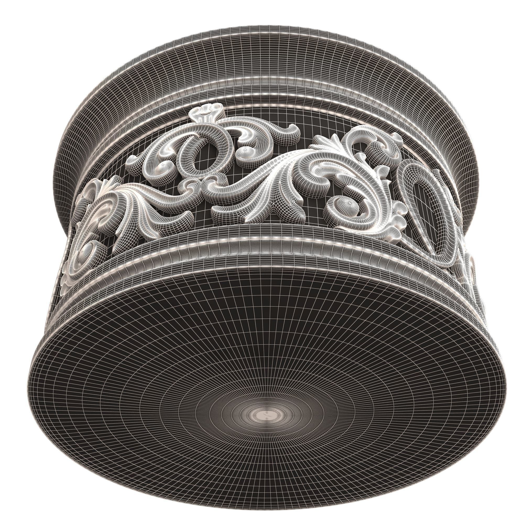 Carved Capital 1306 Low-poly 3D model_9