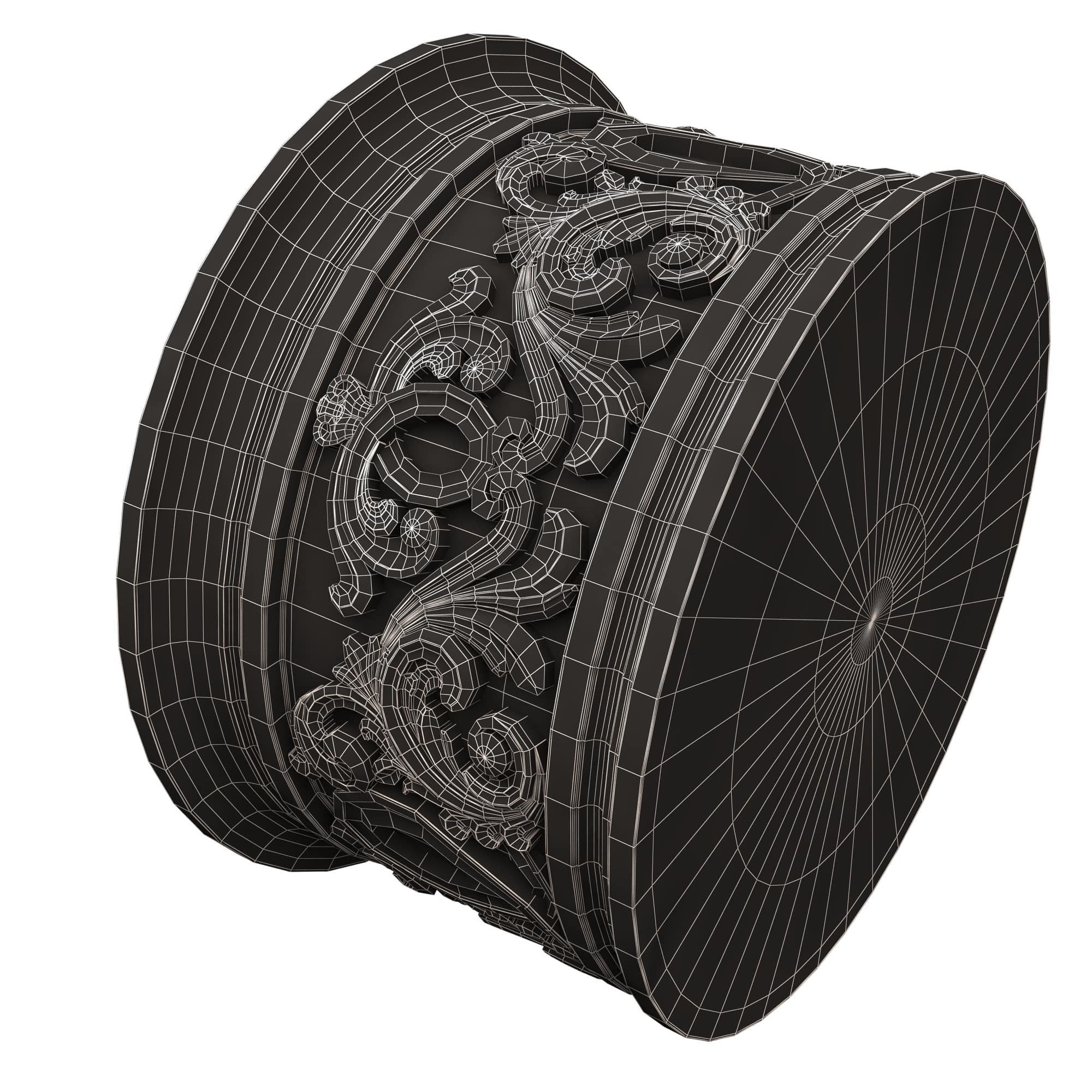 Carved Capital 1306 Low-poly 3D model_17