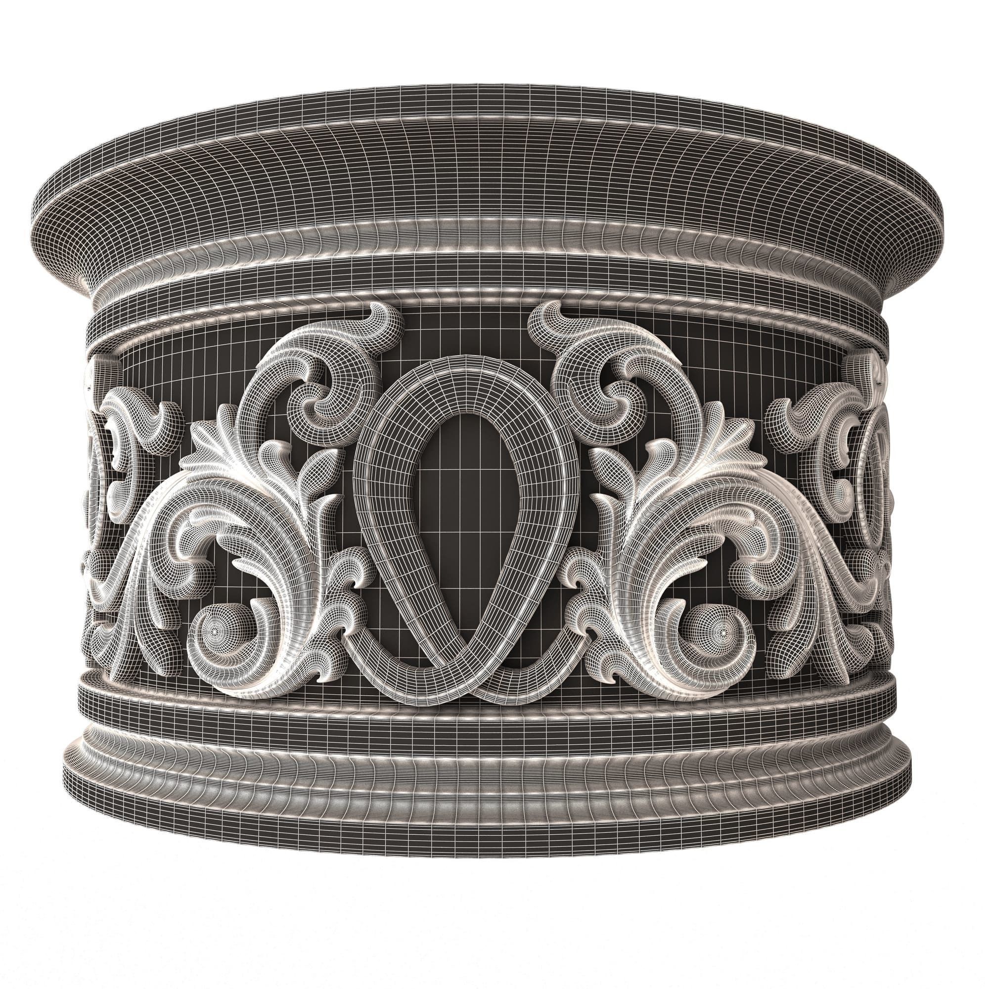 Carved Capital 1306 Low-poly 3D model_8