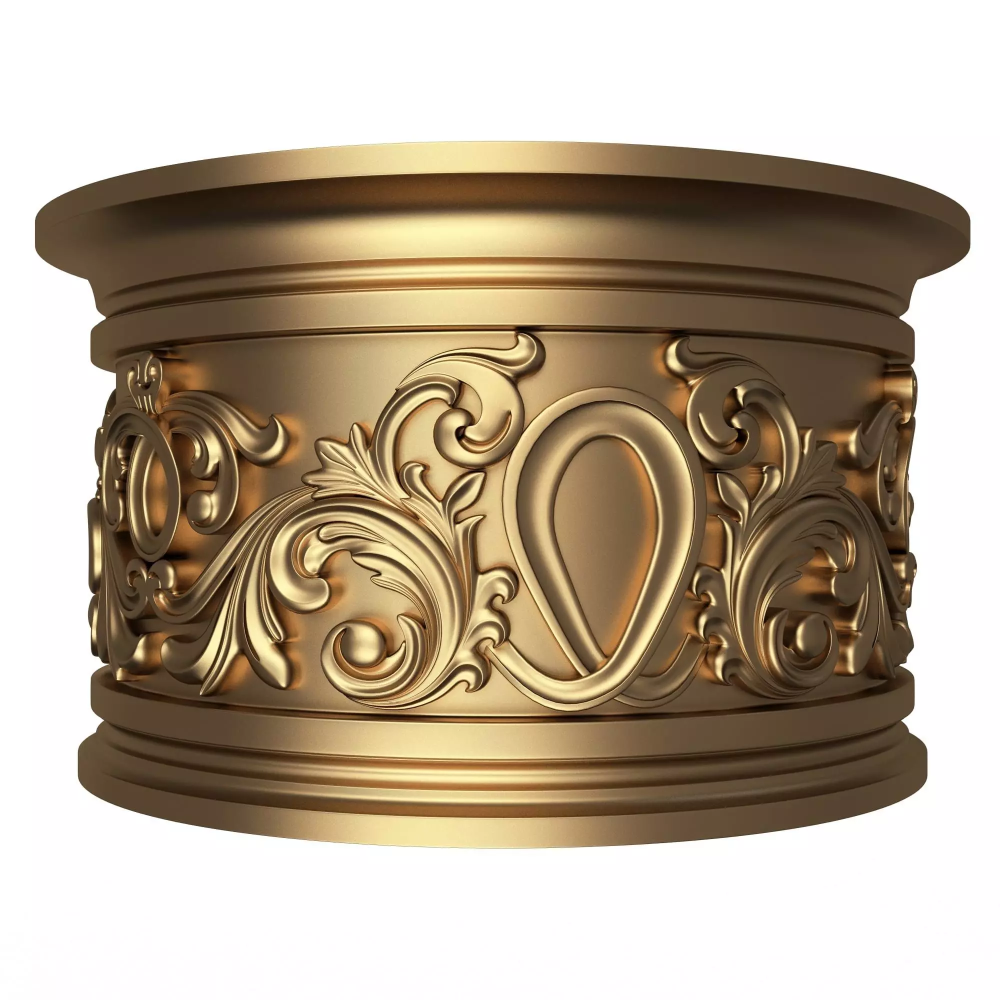 Carved Capital 1306 Low-poly 3D model_0