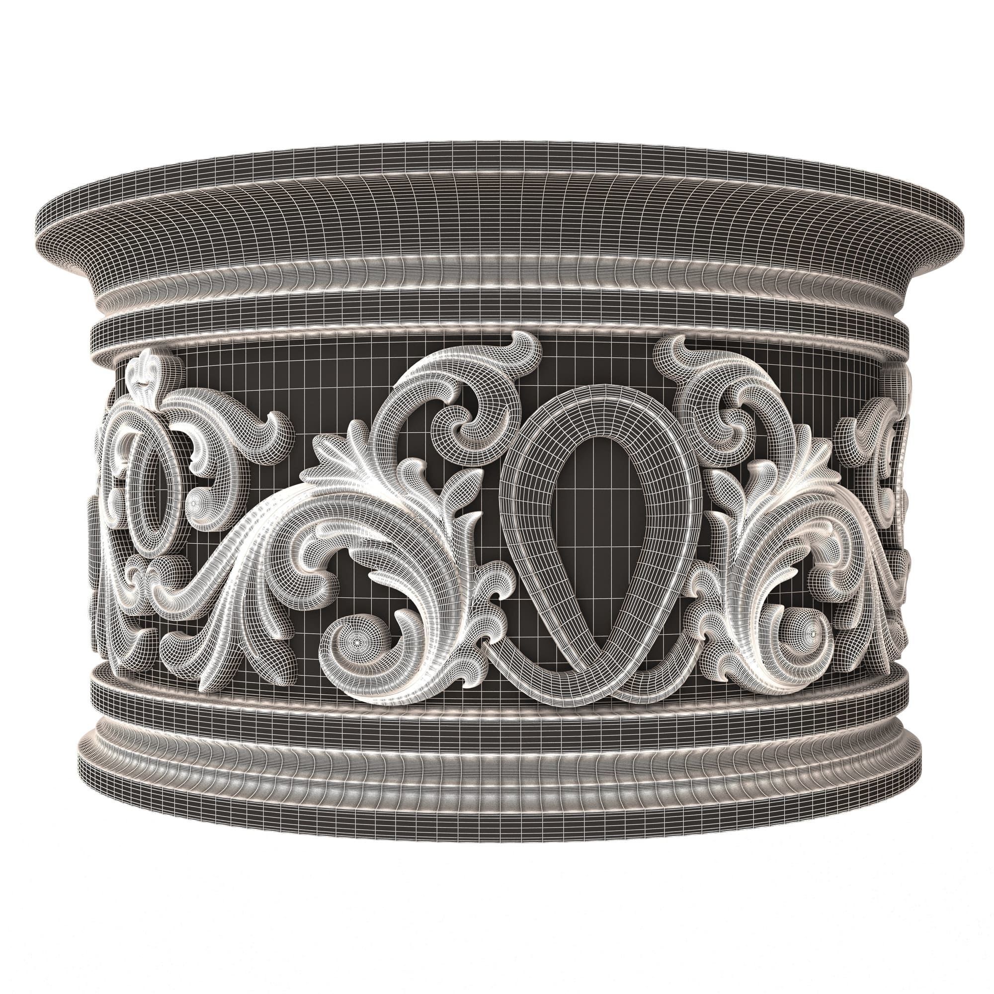 Carved Capital 1306 Low-poly 3D model_6