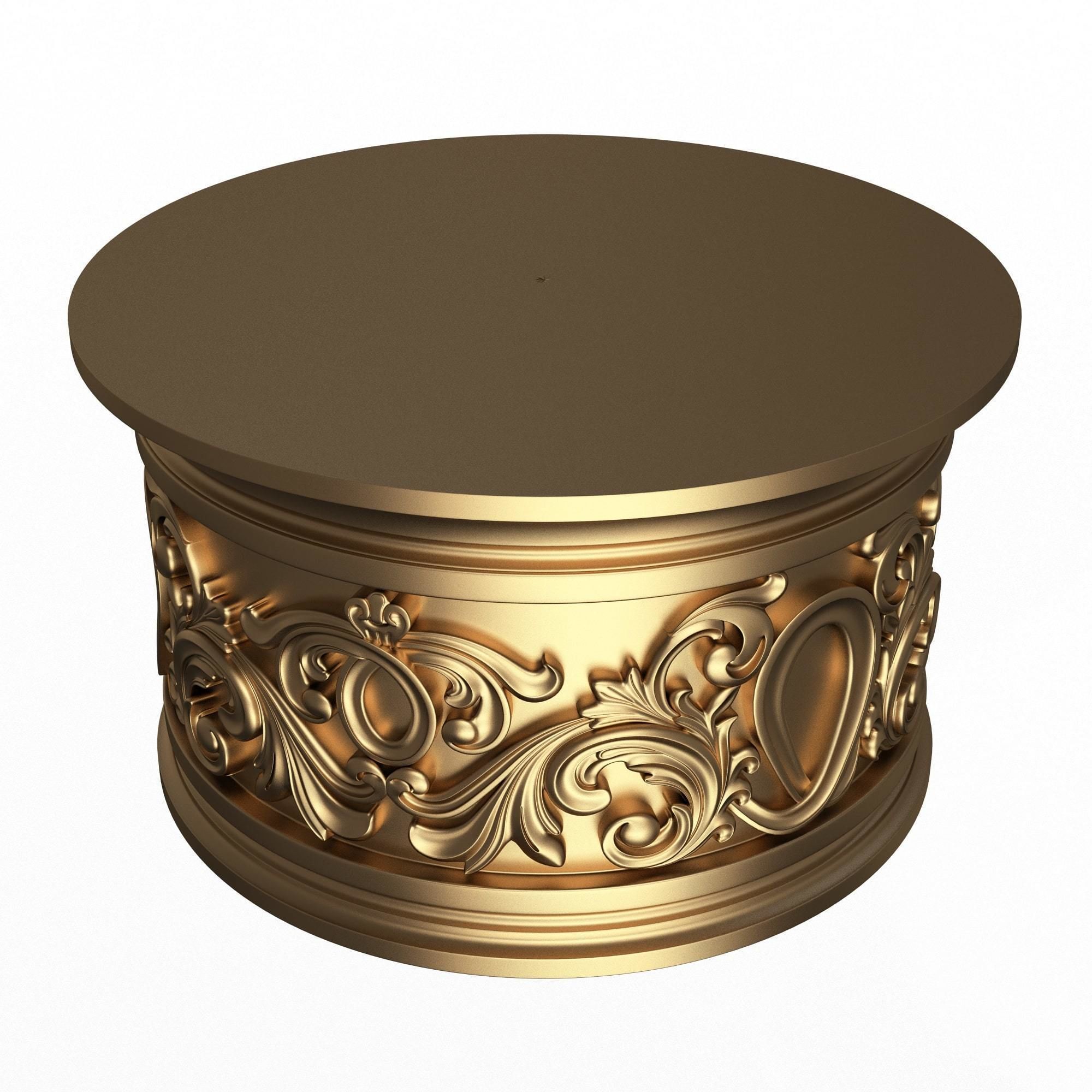 Carved Capital 1306 Low-poly 3D model_1