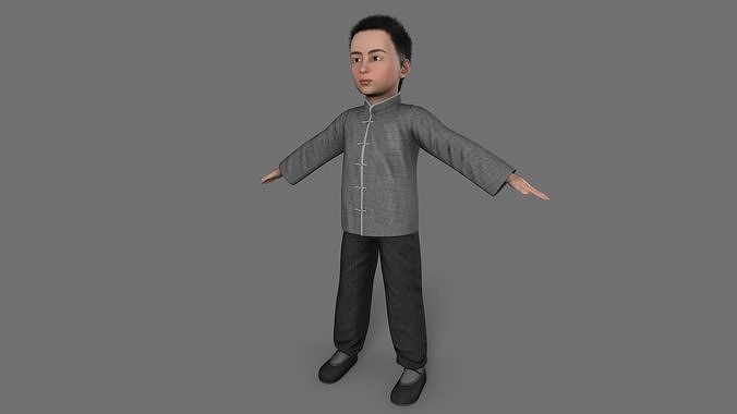 children Low-poly 3D model
